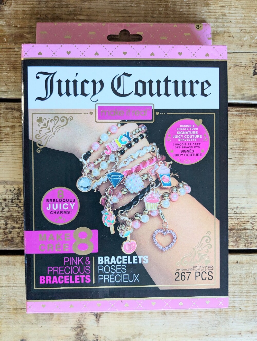 SEALED Juicy Couture Make It Real Pink & Precious 267-Piece Bracelet Kit 8+